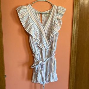 Vintage Havana Striped Ruffle Romper